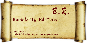 Borbély Rózsa névjegykártya