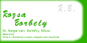 rozsa borbely business card