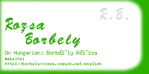 rozsa borbely business card